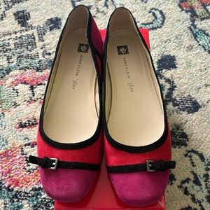 SOLD AnneKlein iflex PLURAL Slip Ons Suede Women’s Size 10 Pink and Red
